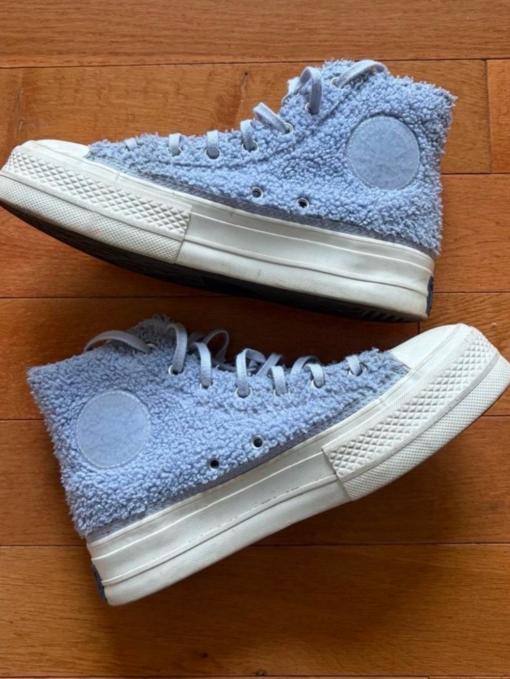 Converse Kids Light Blue Sherpa High-Top Sneakers
